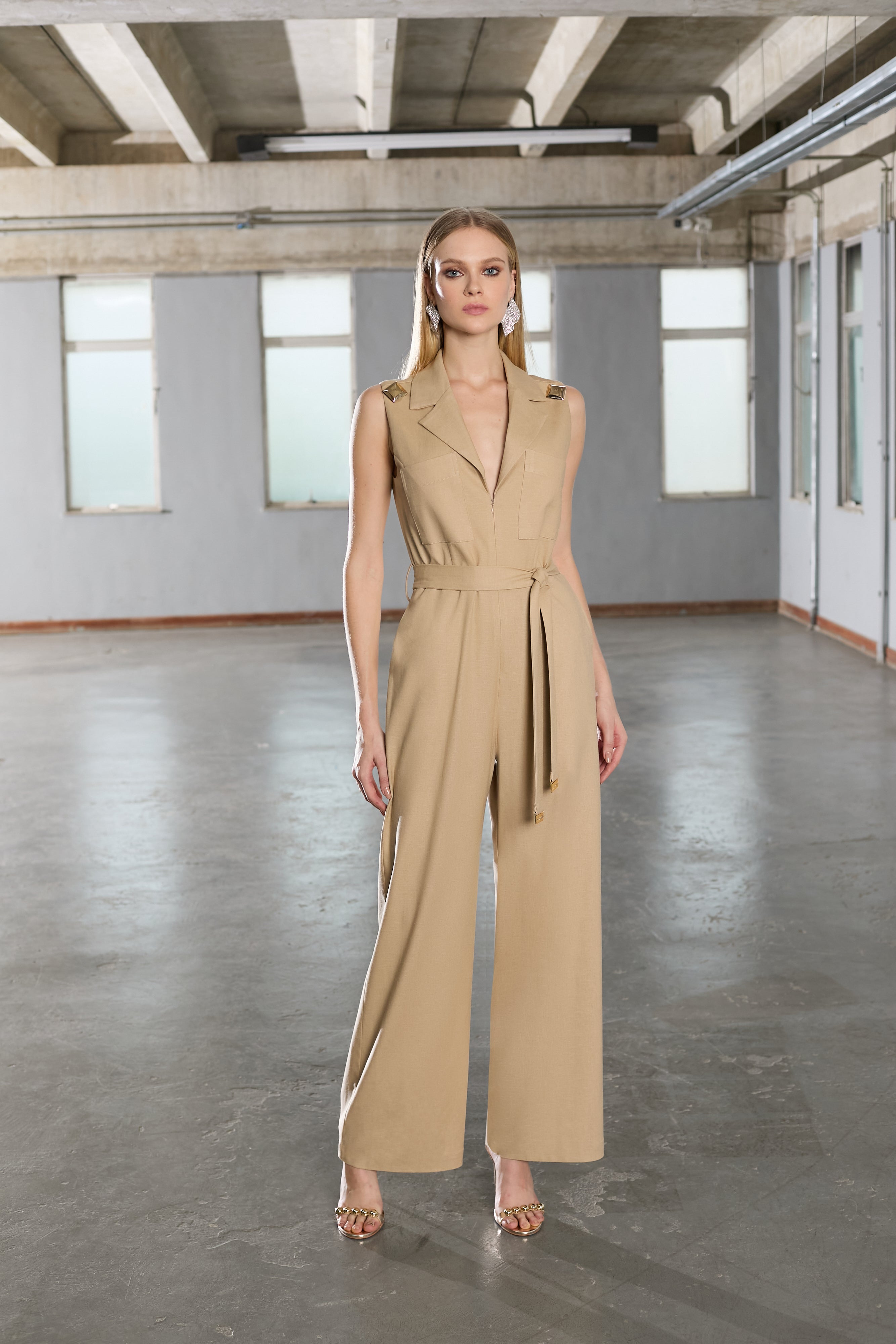 COMBINAISON - BEIGE - AVEC CEINTURE