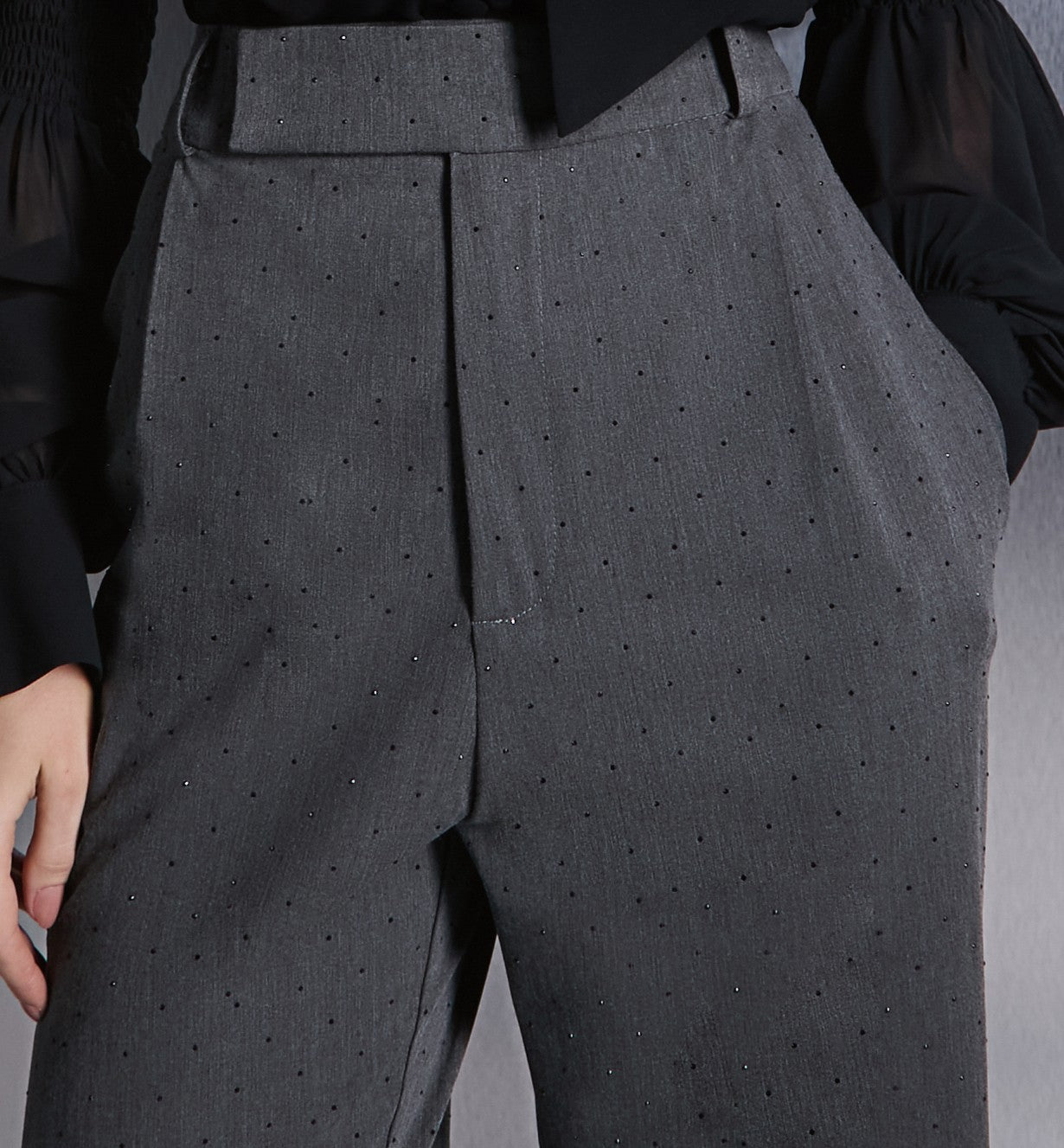 PANTALON CLASSIQUE - GRIS - MICRO-BRILLANCE