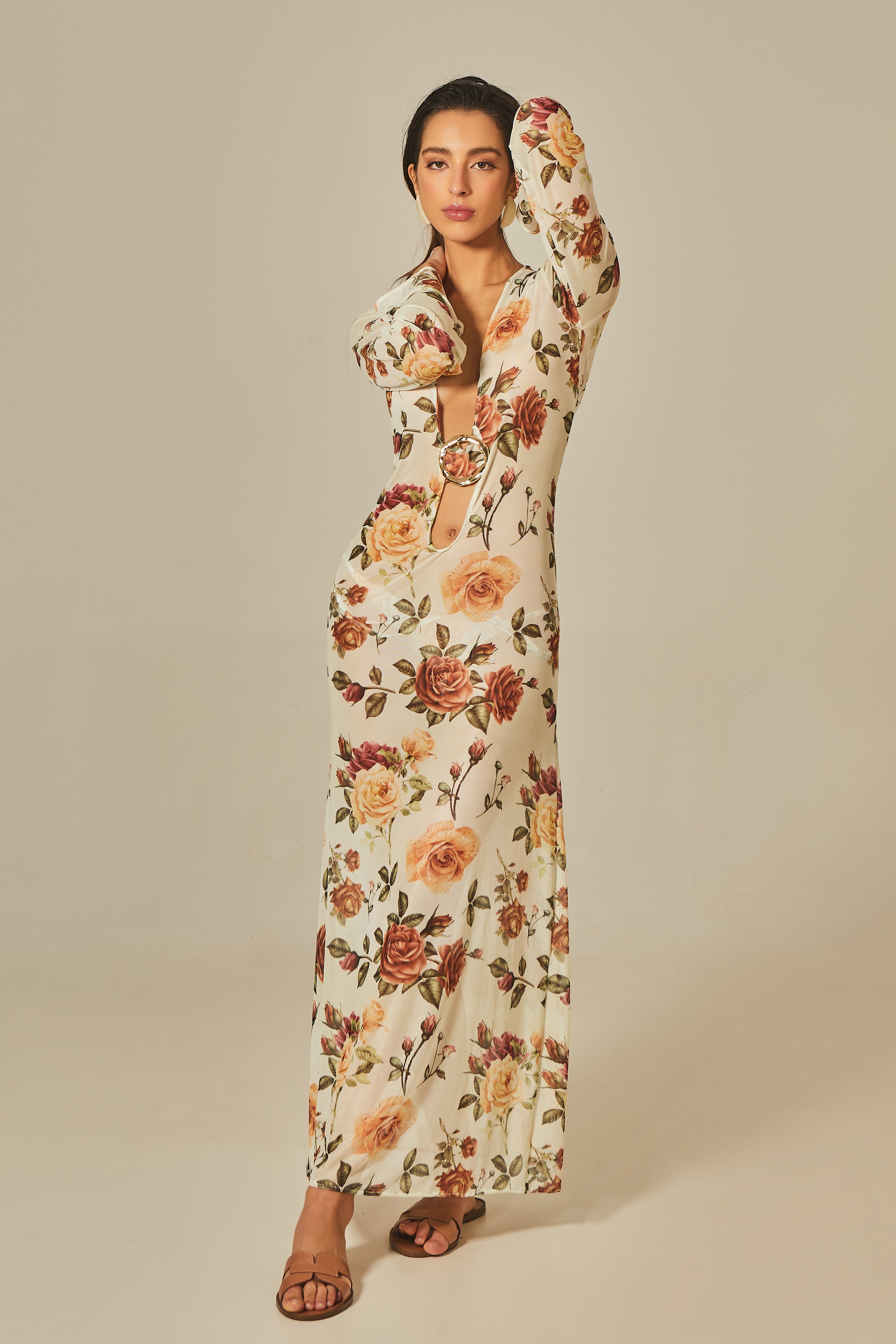 ROBE LONGUE - IMPRIMÉ FLORAL